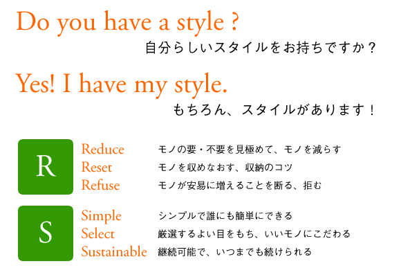 Do you have a style? 自分らしいスタイルをお持ちですか？ Yes! I have my style. もちろん、スタイルがあります！